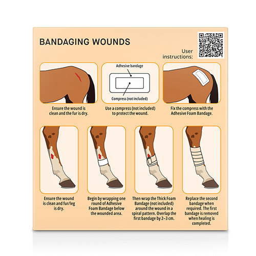 snögg Animal Care Foam Bandage – adhäsiv Schaumverband mit einseitiger Klebefläche